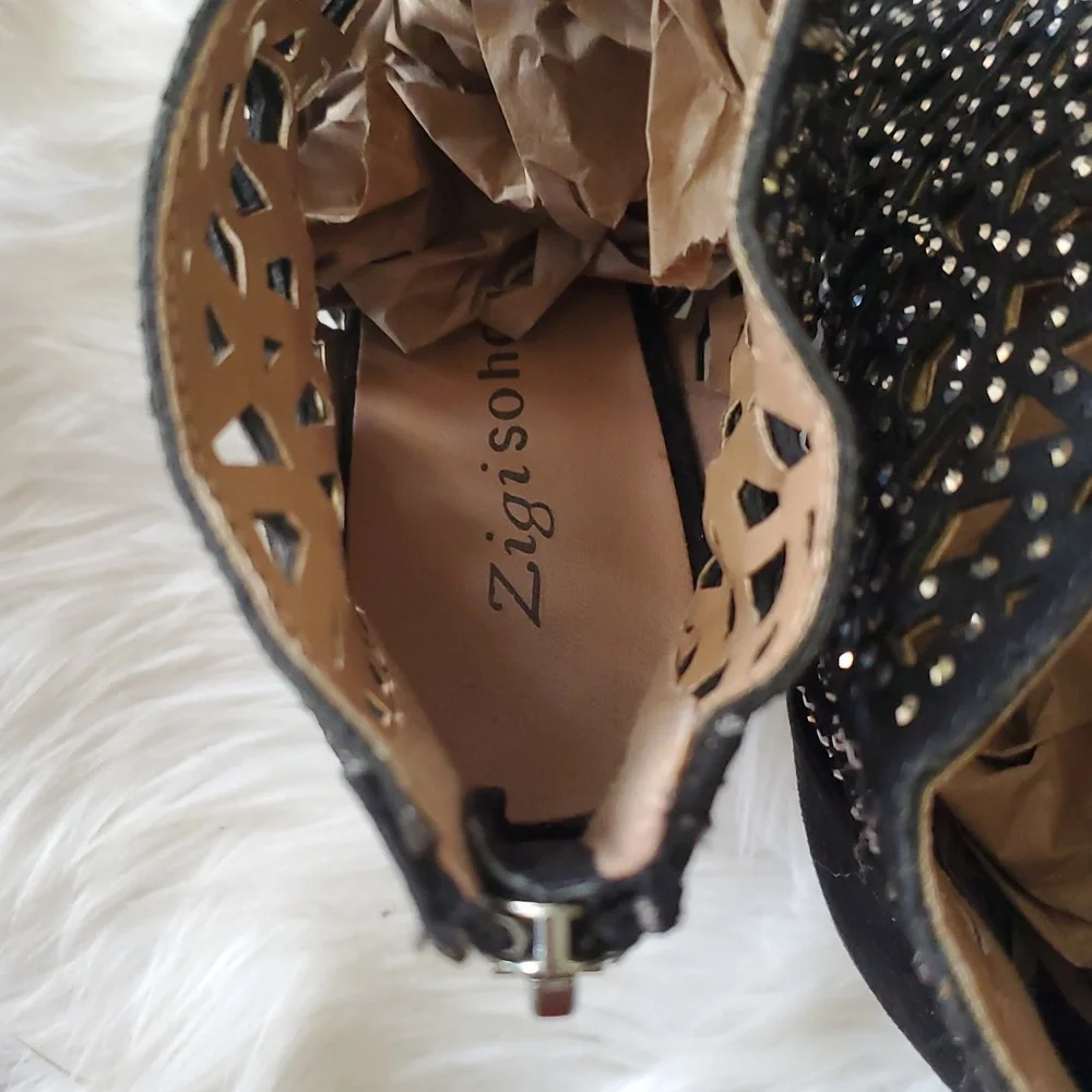 Zigi soho black studded open toe bootie size 7.5 - Picture 9 of 17
